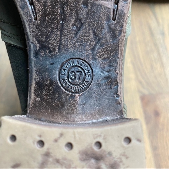 Bull Boxer green leather slouch boots 37 - Picture 6 of 10